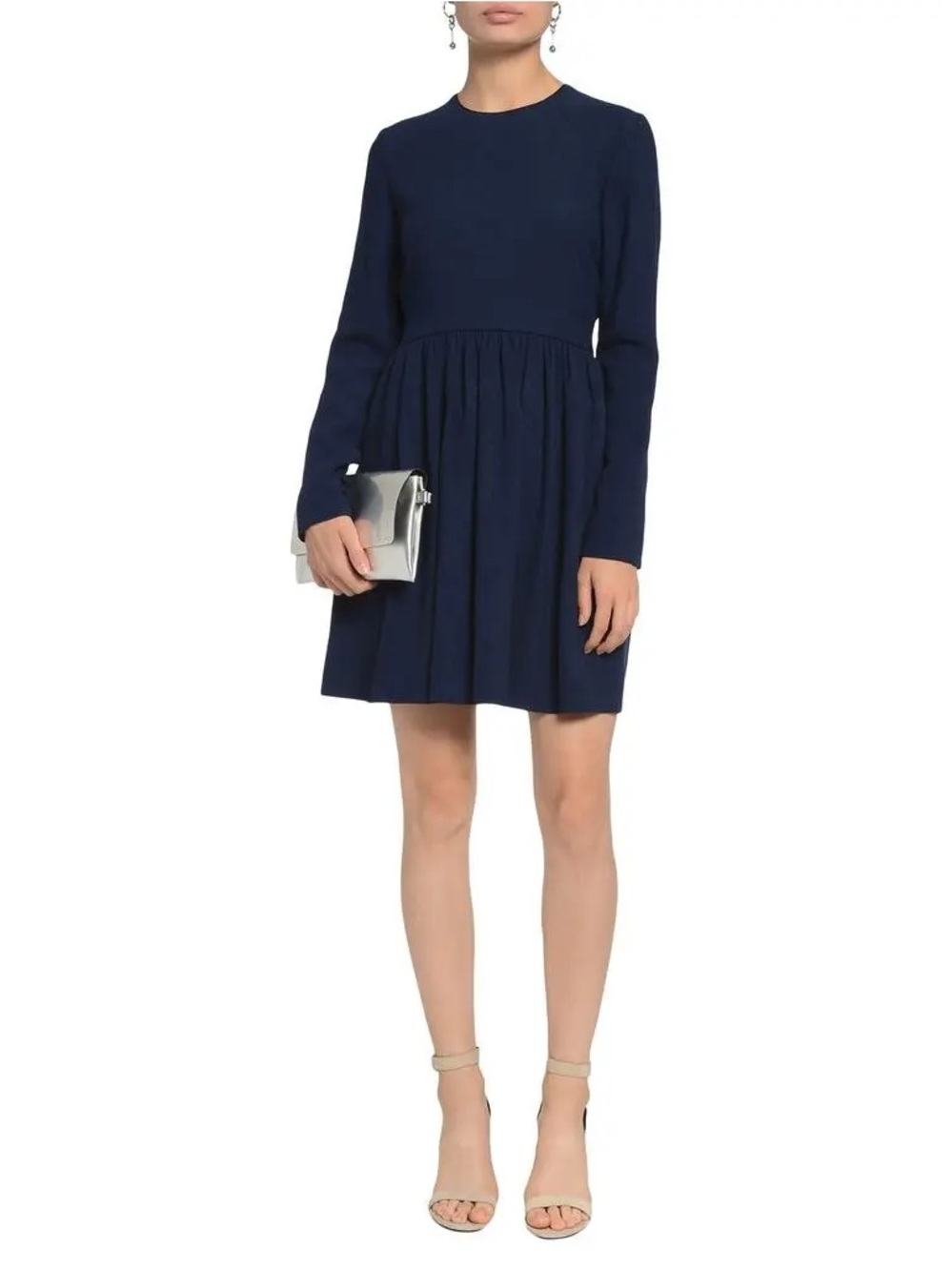 Victoria Beckham Low Open Back Cocktail Midnight Blue Mini Dress Size 8 NWT